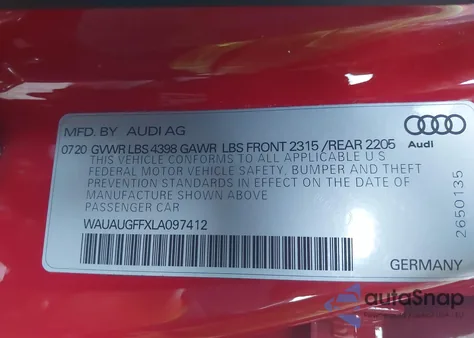 2020 Audi A3 Premium 40 Tfsi Front-Wheel Drive S Tronic from USA, damaged, VIN WAUAUGFFXLA097412
